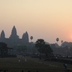 アンコールワット寺院の夕景